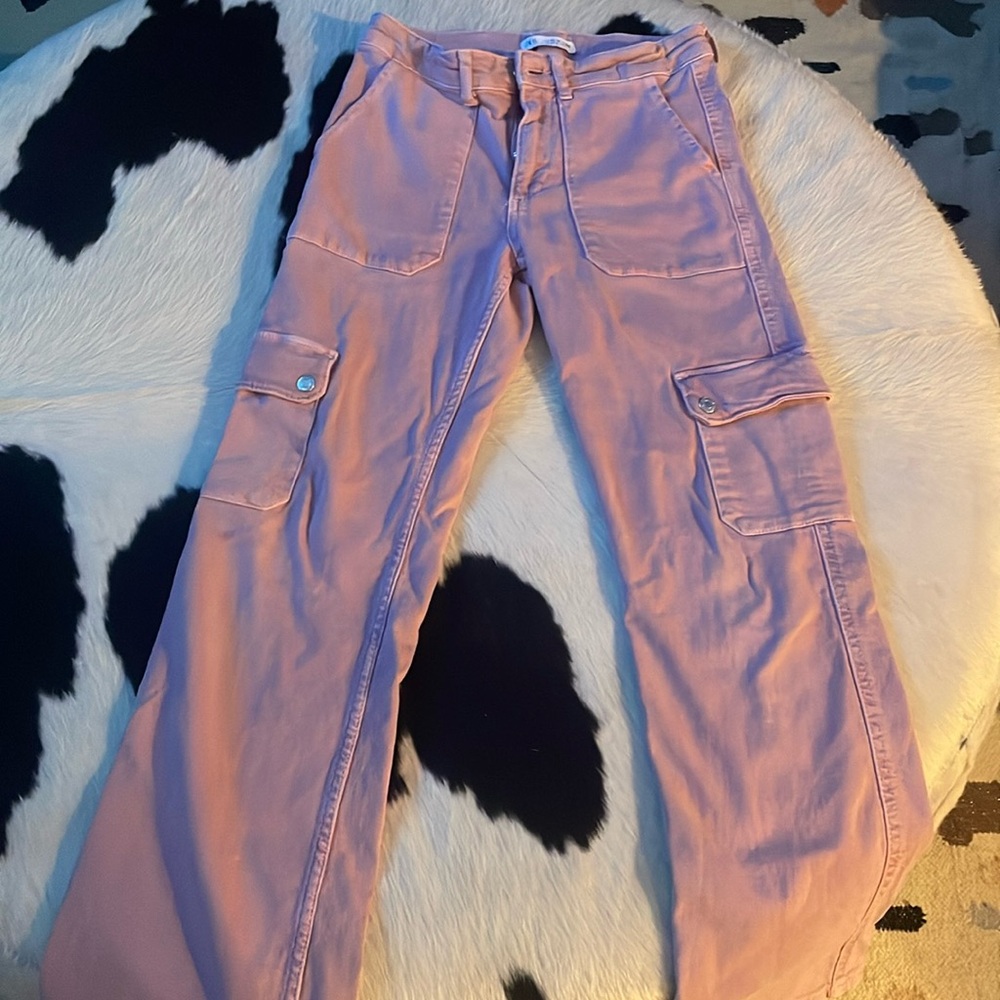 Zara light wash pink stretchable jeans, size 13–14 kids